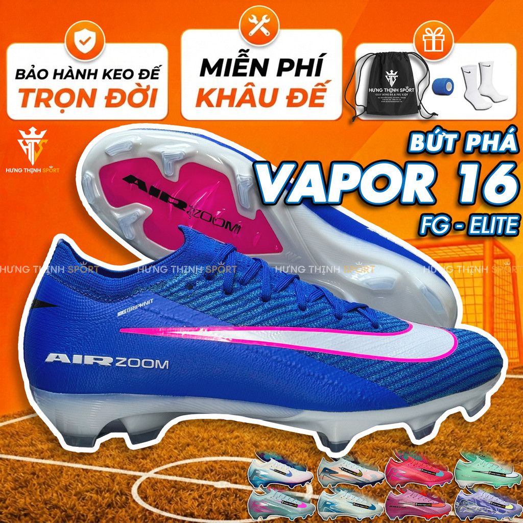 Giày Đá Banh / Giày Đá Bóng FG - VAPOR 16 ELITE | FG Sân Cỏ Tự Nhiên | Tặng Khâu Đế + Bảo Hành Keo Đ