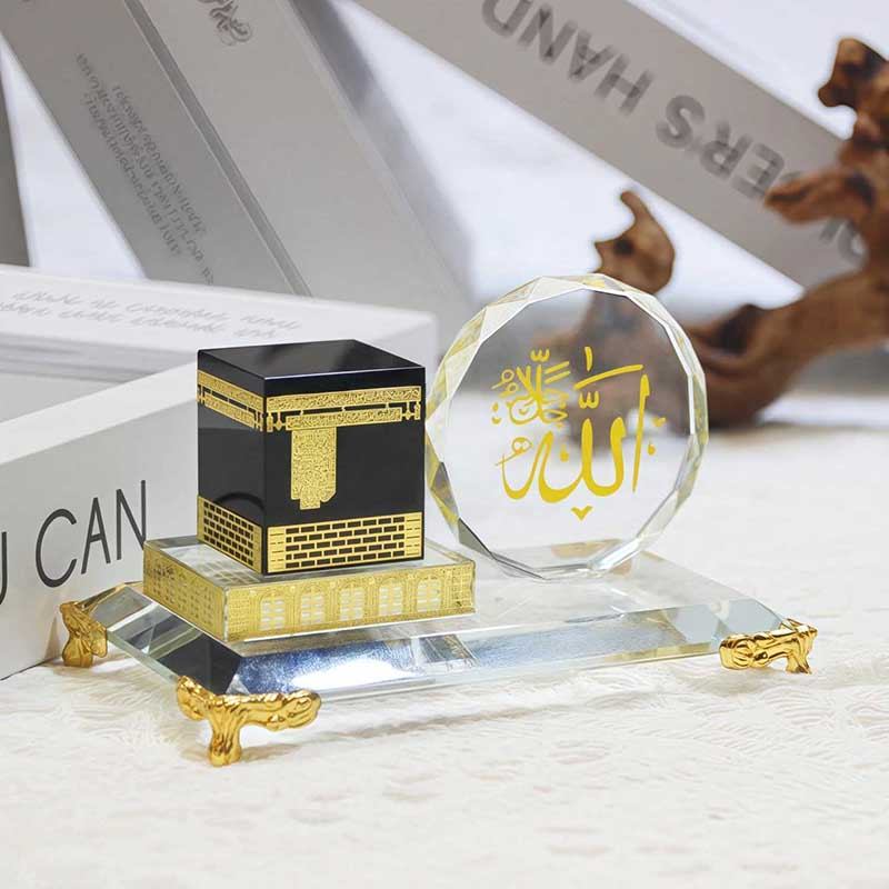 Mô hình trang trí pha lê Hồi giáo kaaba Tòa nhà Hồi giáo Thủ công mỹ nghệ Quà lưu niệm Trang trí xe 
