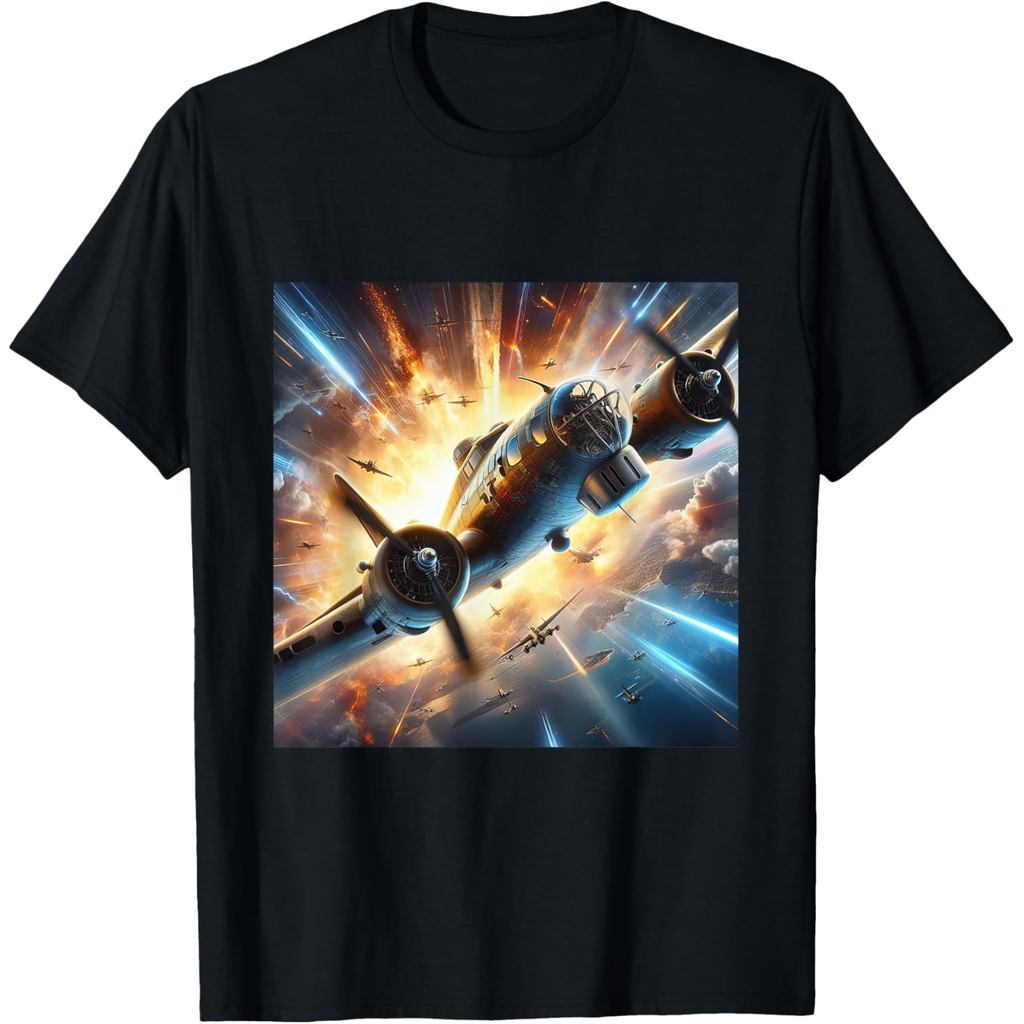 Áo thun cotton nam B-17 Flying Fortress WWII B17 USA Warplane Áo thun