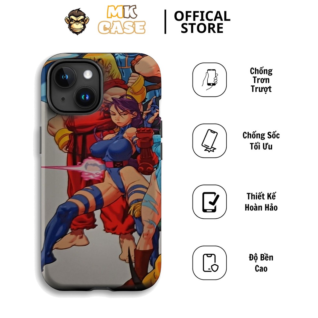 Ốp Điện Thoại Street Fighter Vs X-Men Retro Độc Đáo MK CASE Cho Iphone 11 12 13 14 15 16 Plus