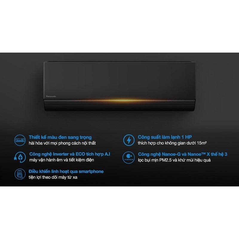 Máy lạnh Panasonic Inverter 1 HP CU/CS-AU9BKH-8 2025 - Malaysia (LIKE NEW) - Bảo Hành Chính Hãng