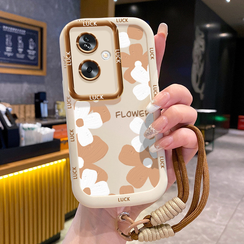 Ốp Lưng OPPO A79 5G A2 5G Case Màu tím Hoa Với Lanyard