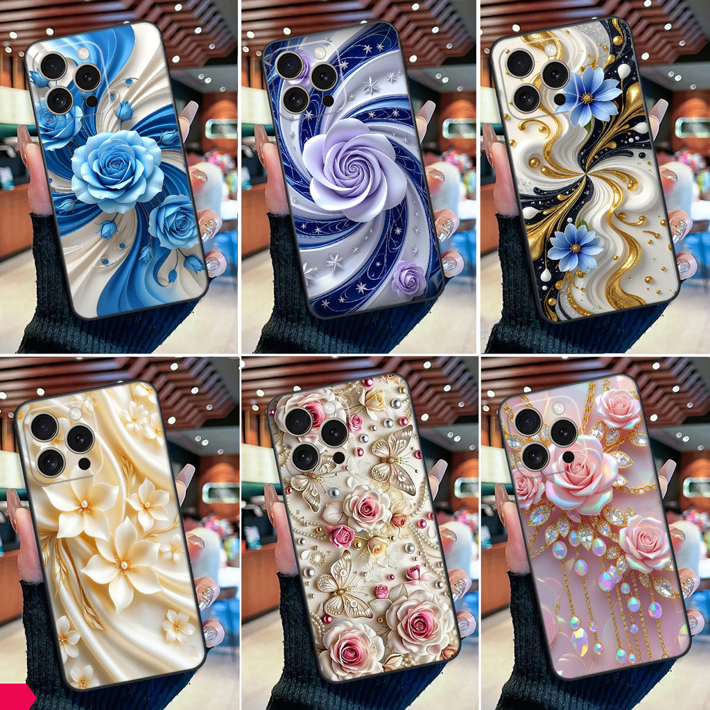 Ốp lưng Iphone 16 / Iphone 16 Pro / Iphone 16 Pro/ Iphone 16 Pro Max in mẫu bông hoa sang chảnh,đẹp,