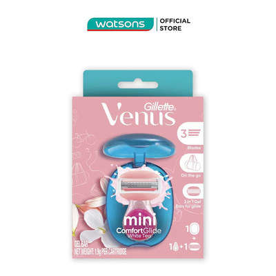 Dao Cạo Gillette Venus Mini ComfortGlide White Tea (1 Cán Dao + 1 Đầu Dao Cạo + 1 Nắp Bảo Vệ)