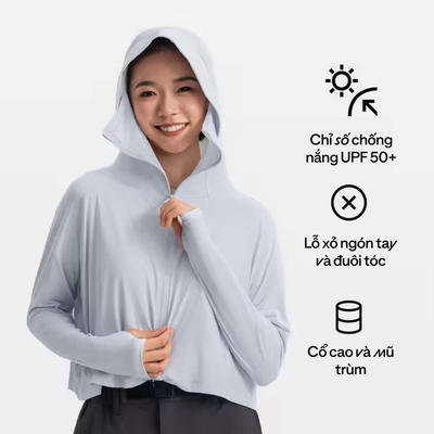 Áo khoác chống nắng nữDECATHLON Helium 500 xanh dương mã 8929888