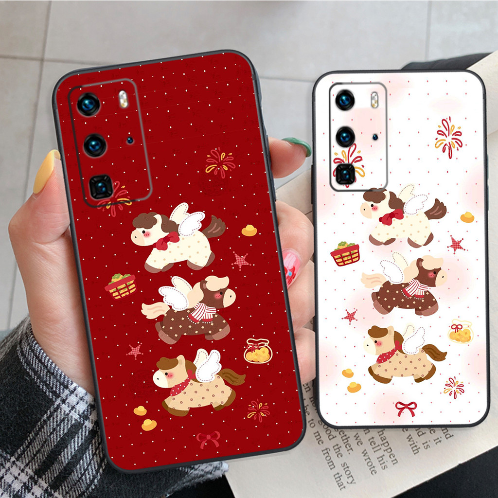 Ốp lưng Huawei P40 / P40 Pro / P40 lite in Ngựa Tết Lucky tài lộc,bảo vệ camera