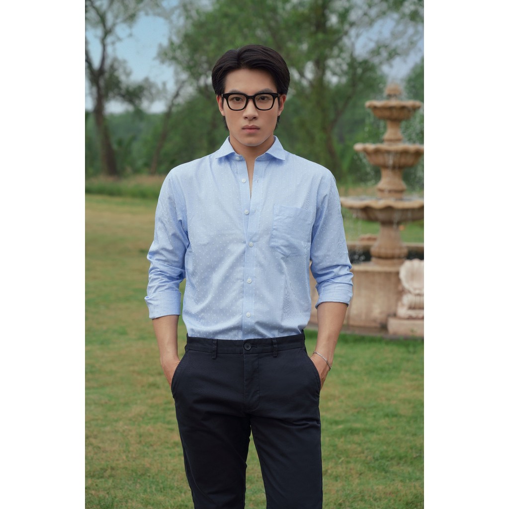 Áo Sơ Mi Nam Tay Dài Họa Tiết Sọc Chất Bamboo Thời Trang Công Sở NINOMAXX 2208047