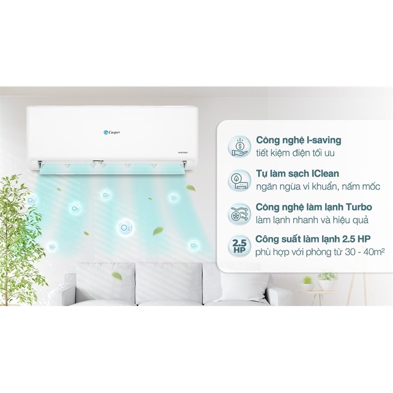 Máy lạnh Casper Inverter 2.5 HP GC-24IS35 - THÁI LAN 9 Đoàn Giỏi-H©️Ⓜ️