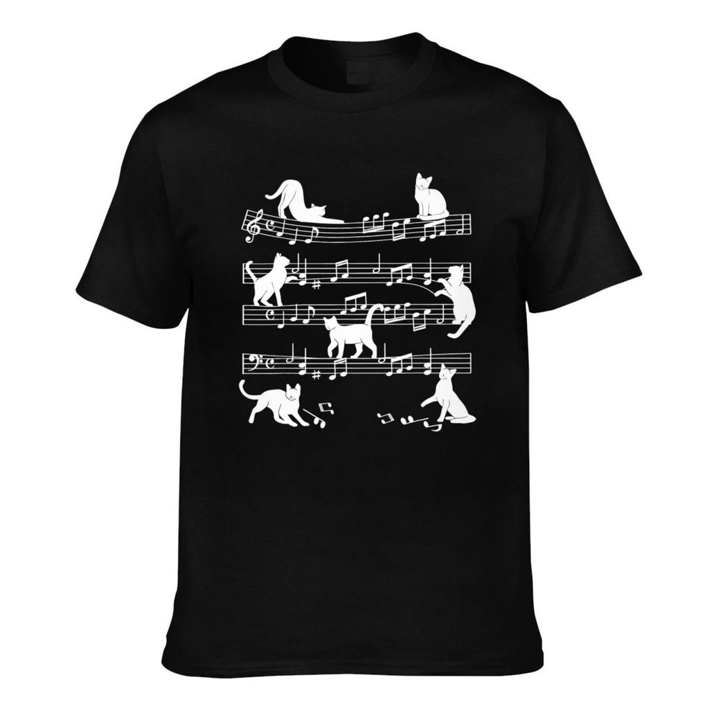 Thời trang mùa hè Tee Cat Music Pet Cat Pattern Cotton Áo thun nam