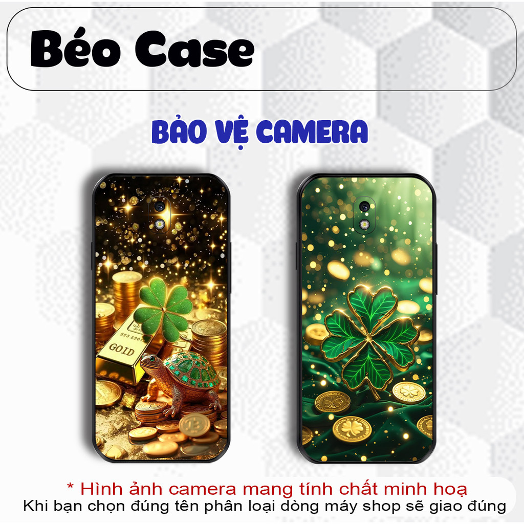 Ốp lưng Samsung J2 Pro J3 pro J5 Pro j7 Pro J2 Core , J2 Prime kim mã cỏ 4 lá túi tiền may mắn