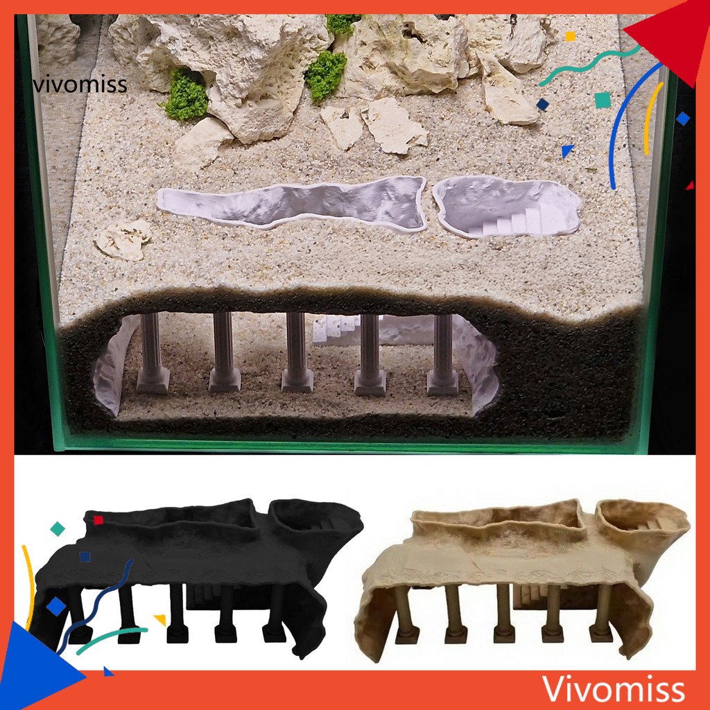 Vivomiss Cột La Mã Đường Hầm Bể Cá Dưới Sỏi Hang Hầm Bể Cá Trang Trí Cá Và Tôm Nơi Trú ẩn Cho Betta 