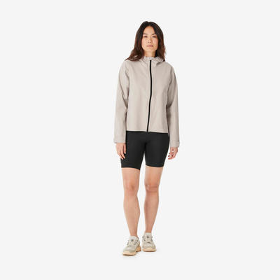 Áo khoác dã ngoại nữ chống thấm DECATHLON MH100 be mã 8911566