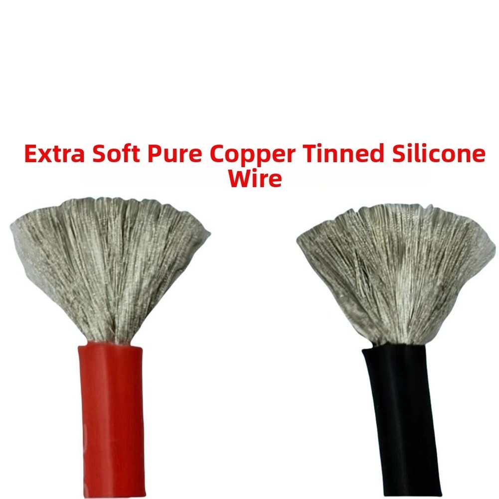 [MỚI] Dây silicon mềm 8AWG 10 mũi đồng dày vuông Lưới đen đỏ