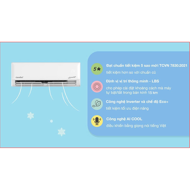 Máy lạnh Comfee Inverter 1 HP CFS-10VGDF 2025 - Thái Lan 9 Đoàn Giỏi-H©️Ⓜ️