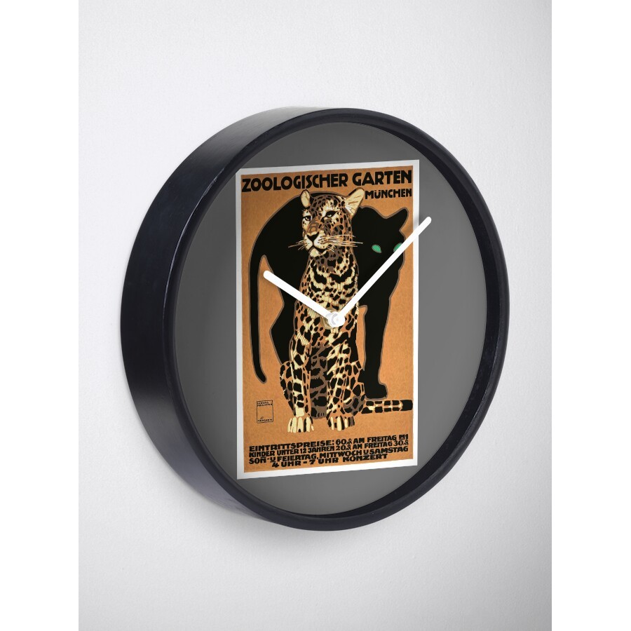 Đồng Hồ Decor - 1912 GERMANY Munich Zoo Leopard And Panther Poster Clock