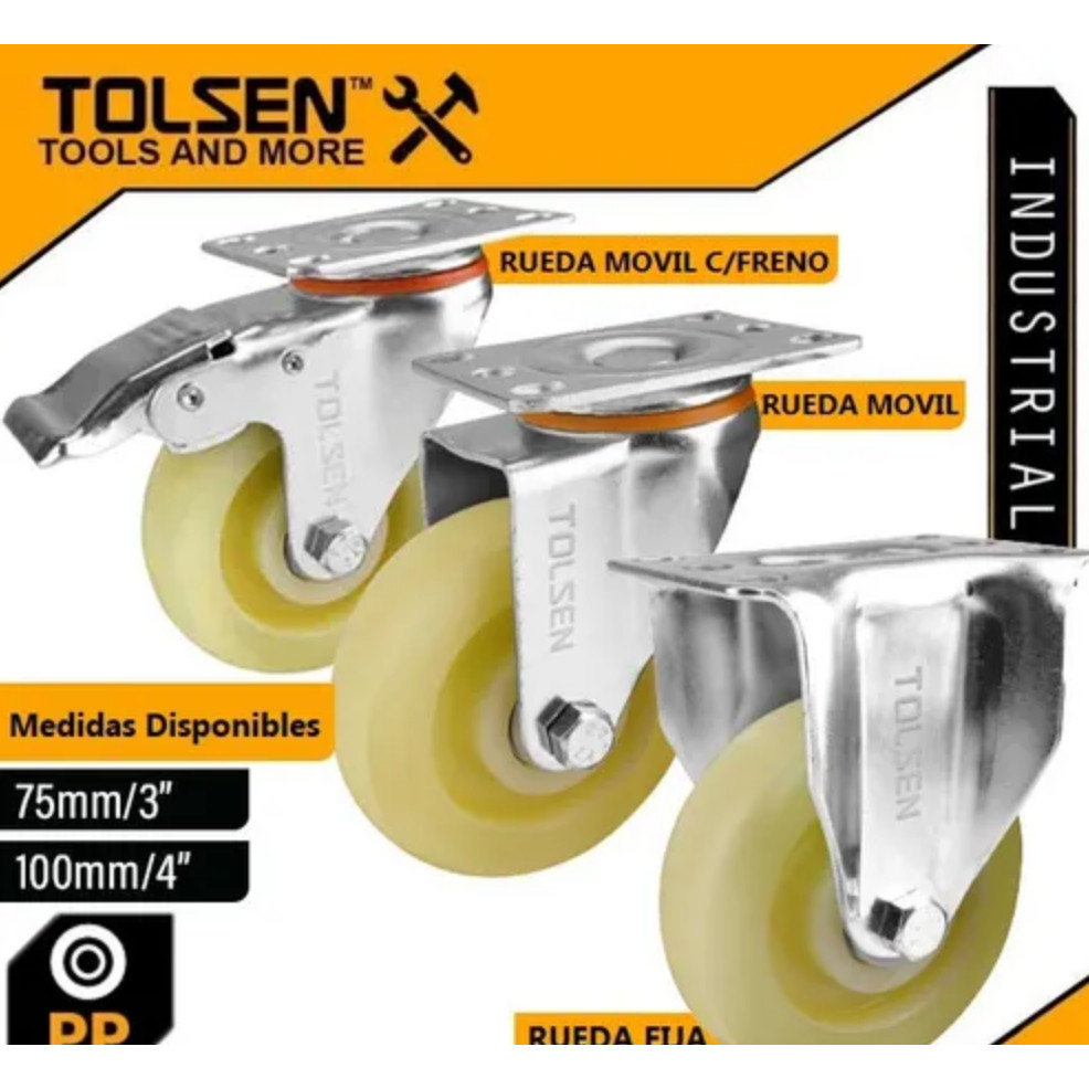 BÁNH XE KÉO CỐ ĐỊNH 75MM/3" TOLSEN 62900 - HÀNG CHÍNH HÃNG