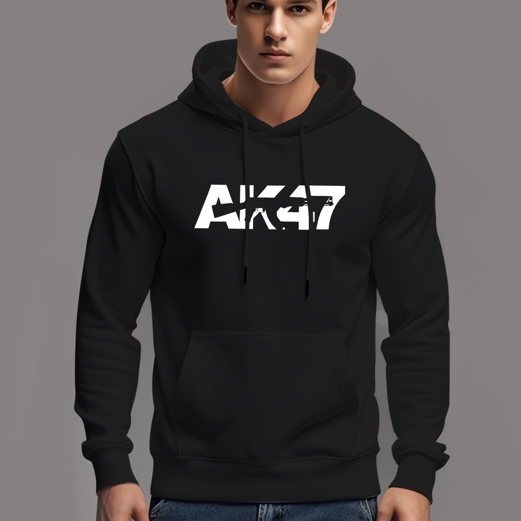 Áo khoác nam dài tay họa tiết súng AK47, phù hợp mọi thời tiết