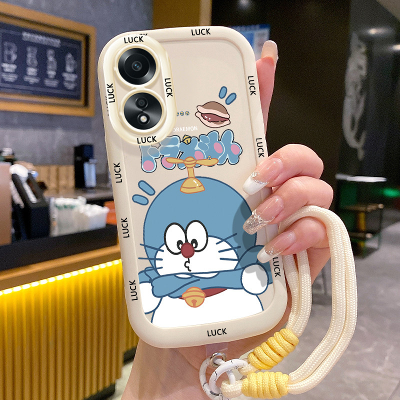 Ốp Lưng OPPO A58 4G A78 4G A58 5G A58X 5G A78 5G A1X 5G A2X 5G Case Mèo xanh Với Lanyard