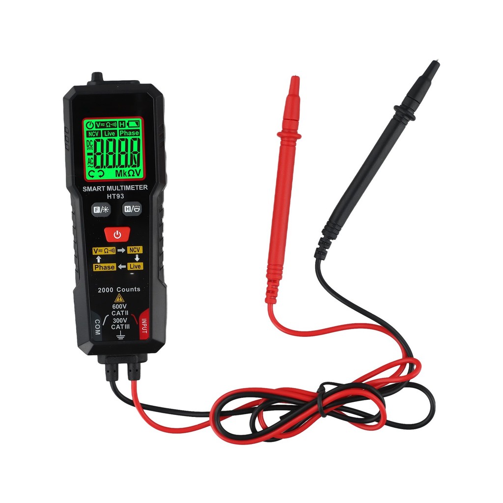 Đồng hồ vạn năng kỹ thuật số đa chức năng HT93 Đồng hồ vạn năng thông minh phát hiện NCV cầm tay