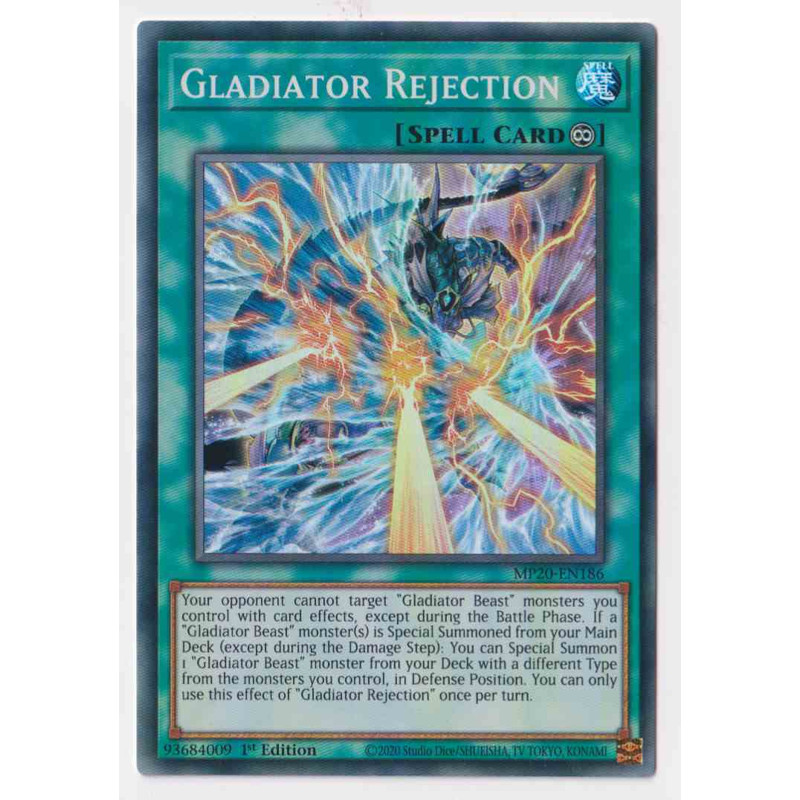 Thẻ bài Yugioh - MP20-EN186 - Gladiator Rejection
