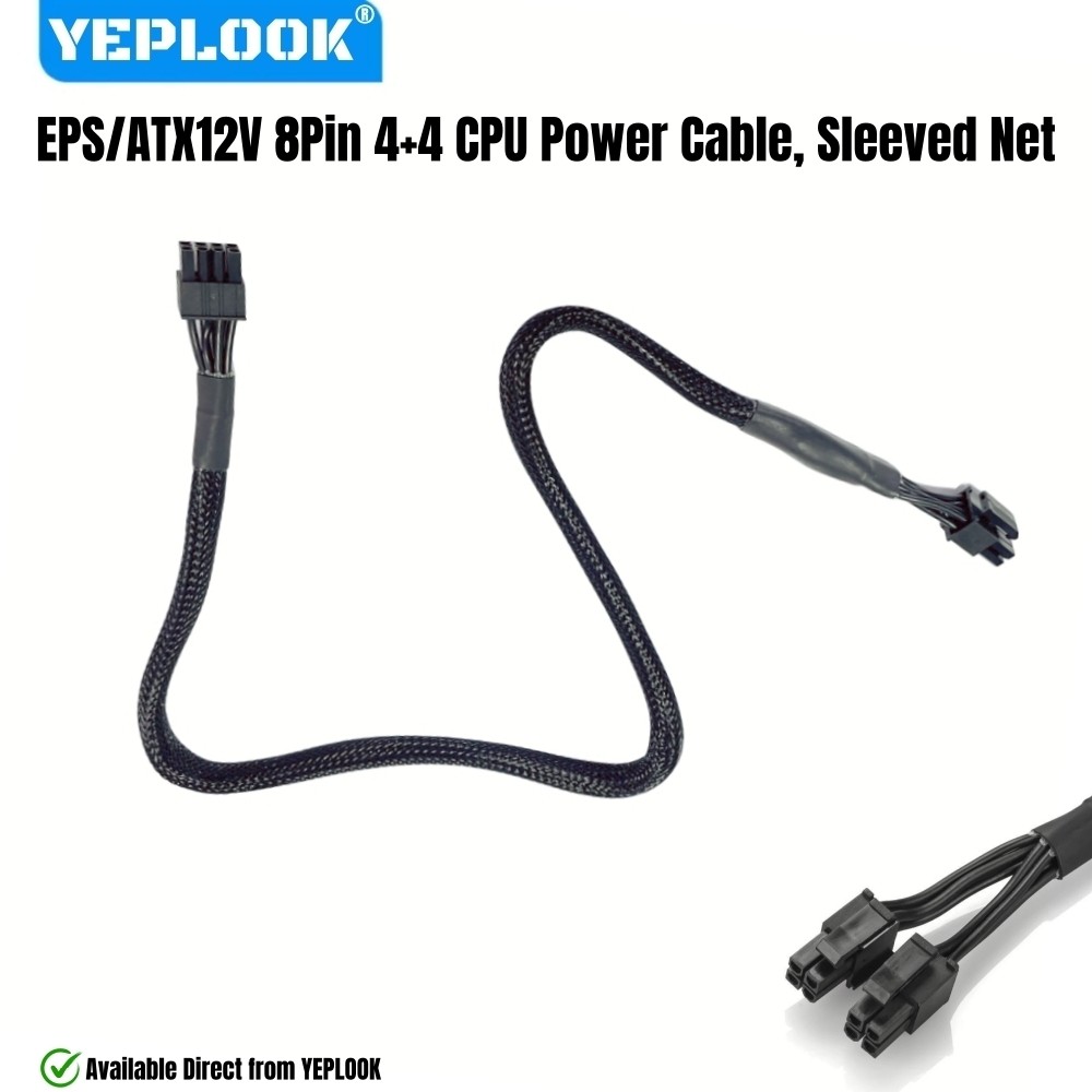 Lưới bọc cáp nguồn CPU YEPLOOK EPS / ATX12V 8Pin 4 + 4 cho Corsair AX1600i 1600W, AX1000 1000W, AX85