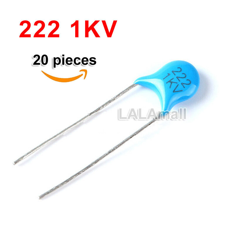 20 Chiếc Tụ Gốm Cao Áp 222 1KV 222M 2200PF 2.2nF 1000V