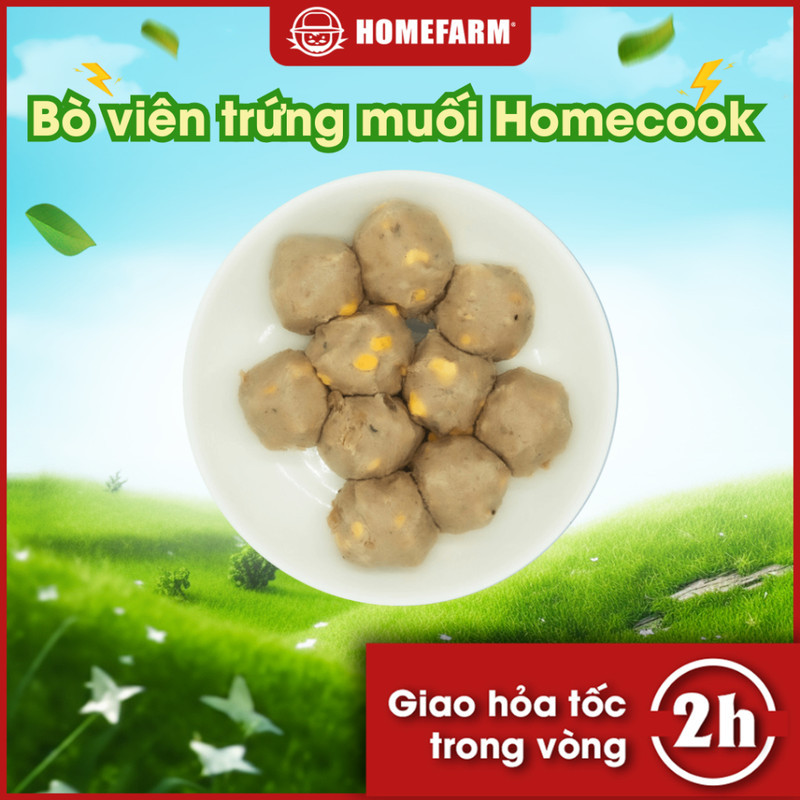 Bò viên trứng muối Homecook - Homefarm