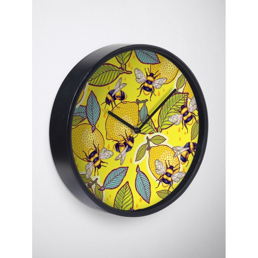 Đồng Hồ Decor - Yellow lemon and bee garden. Clock