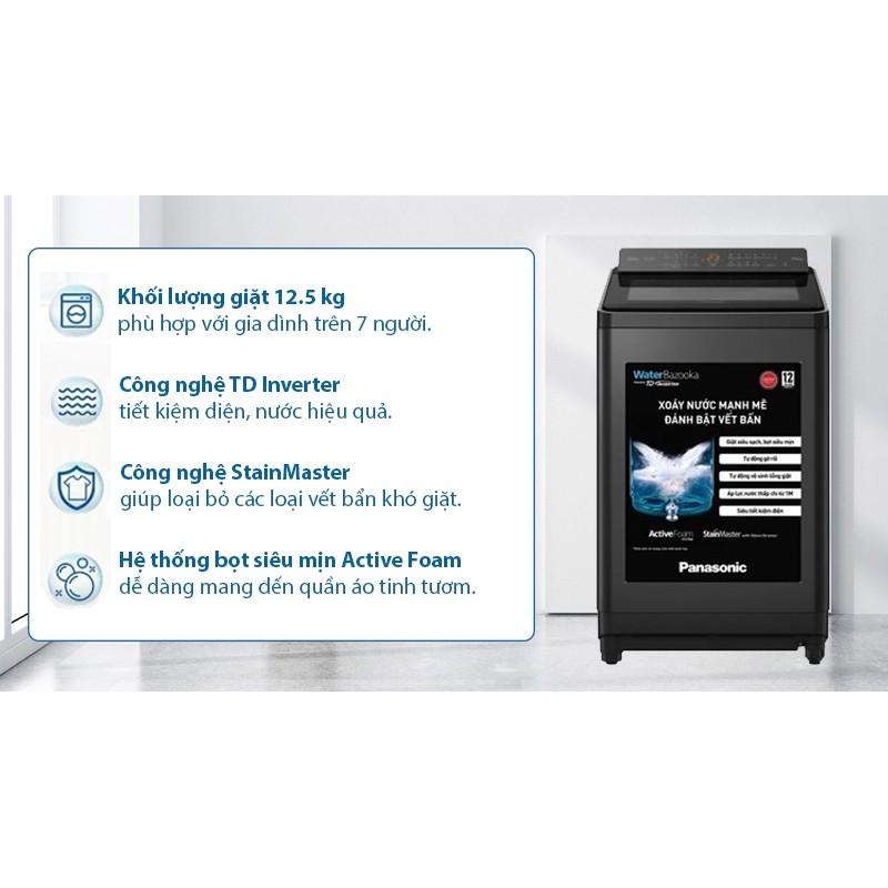 Máy giặt Panasonic Inverter 12.5 kg NA-FD125X3BV 2024 - VIỆT NAM 9 Đoàn Giỏi-H©️Ⓜ️