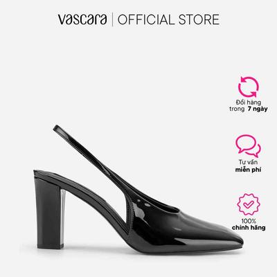 Vascara Slingback mũi vuông block heel glossy - BMN 0765