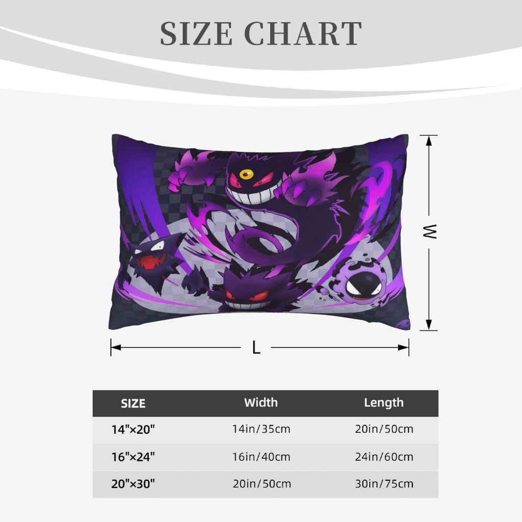 Vỏ gối sang trọng hai mặt Gengar, miếng bảo vệ gối sang trọng siêu mềm, nhiều kích cỡ, ghế sofa, giư