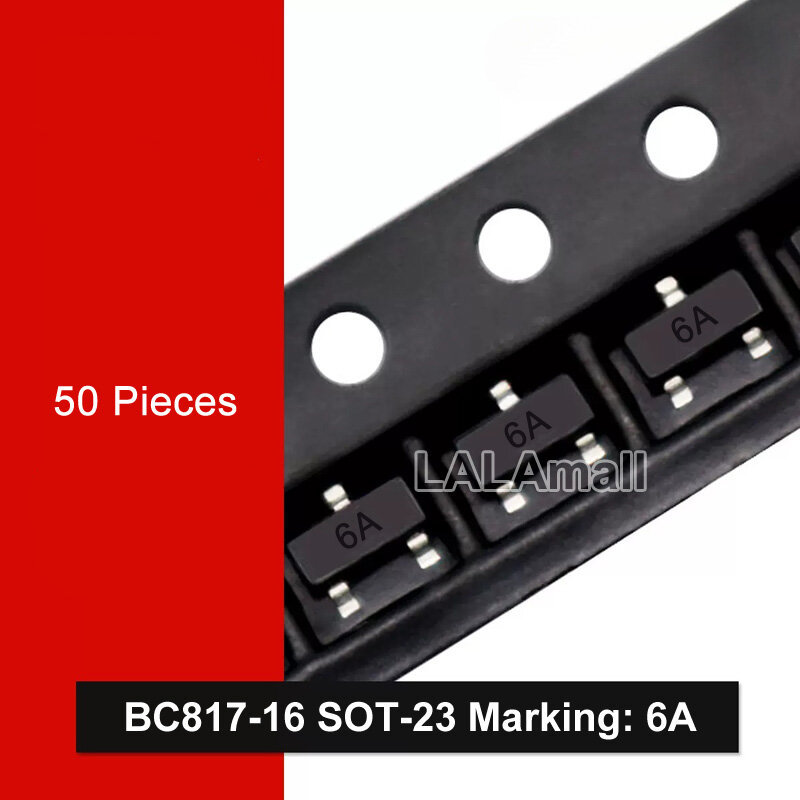 50 Cái / lốc BC817-16 BC817-25 BC817-40 BC817 SOT-23 Đánh Dấu 6A 6B 6C SOT23 SMD NPN ​Transistor mới