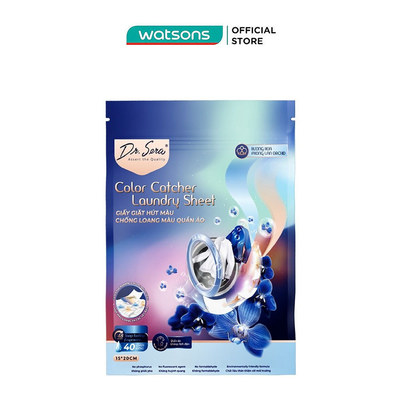 Giấy Giặt Hút Màu & Chống Loang Màu Dr.Sera Color Catcher Laundry Sheet Hương Phong Lan 40 Miếng