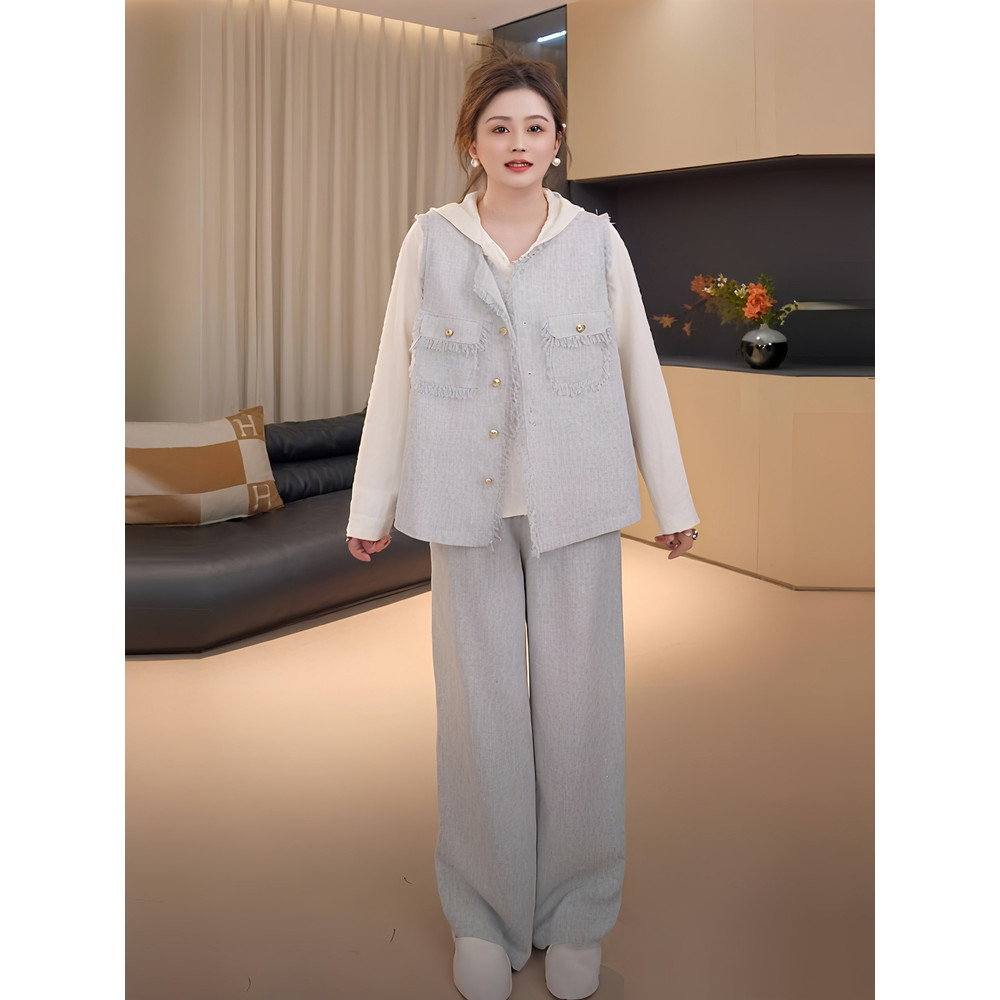Set Two-Piece Chanel Hot Diamond Suit Cho Người Béo Mùa Thu