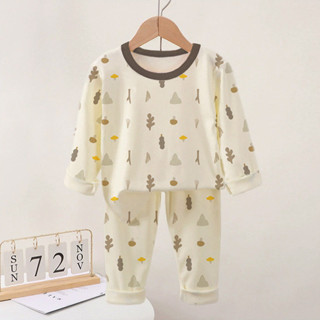 Trẻ Em Quần Áo Mùa Thu Quần Dài Phù Hợp Với Cotton Nguyên Chất Thoải Mái Lông Cừu Nhiệt Quần Lót Bé Trai Bé Gái Bé Xuân Thu Đáy Cotton Len Phong Cách 
