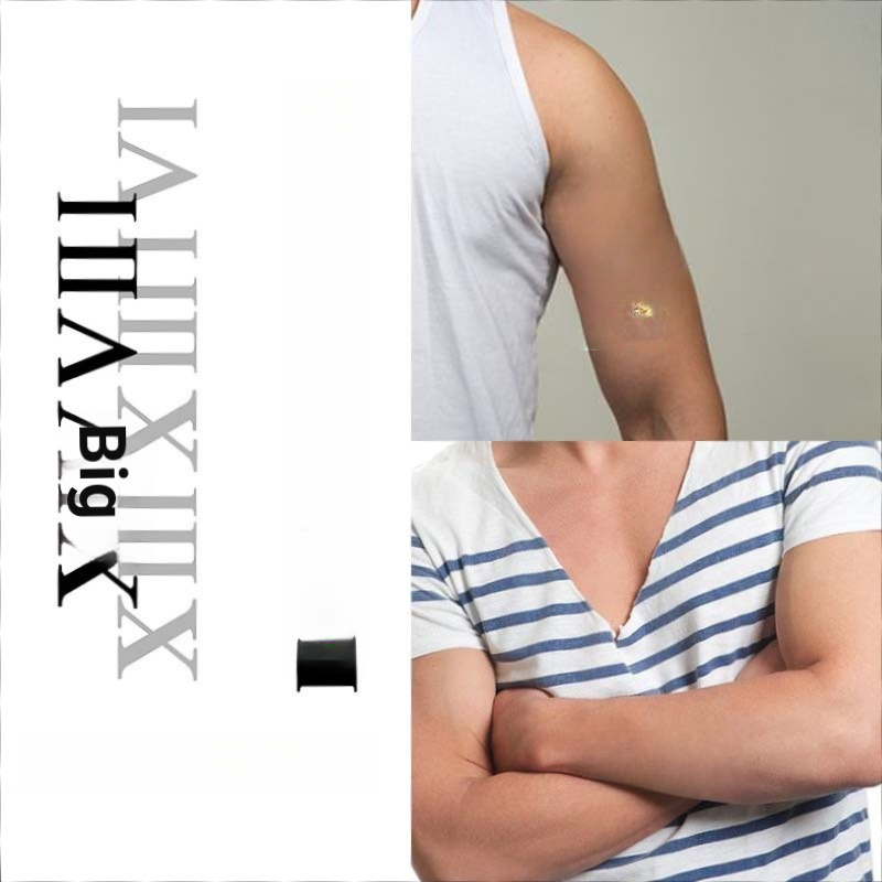 Xuyên Biên Giới Retro Chữ Số La Mã Kết Hợp Hình Xăm Dán Cổ Điển Chữ Số La Mã Staggered Phù Hợp Với N