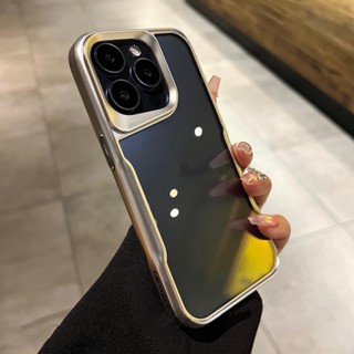 Ốp Điện Thoại acrylic Mạ Kim Loại Chống Sốc Bảo Vệ Toàn Diện Cho iPhone 15 14 13 12 Pro Max Plus i11