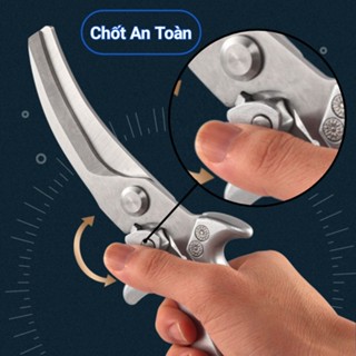 Kéo Cắt Gà Whale Shark Nhật Cao Cấp - Có Chức Năng Răng Cưa Kẹp Càng Cua - Gia dụng Gia Thành