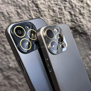 Ốp điện thoại Acrylic khung silicon chải titan sang trọng cho iPhone 11 12 13 14 15 Pro Max 14 15 Plus