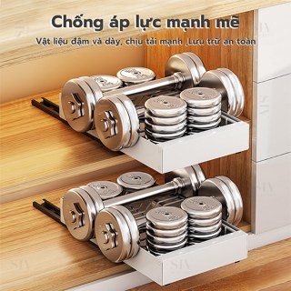 SIV Kệ Để Đồ Tủ Bếp Inox, Giá Đựng Bát Đĩa Đa Năng, Giá Lưu Trữ Bát Đĩa Kéo Ra Đượ Có Ray Trượt