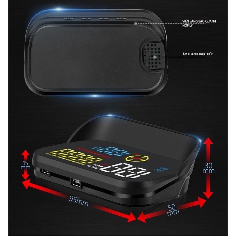 Hud Ô Tô VIỆT MAP Thiết Bị Hiển Thị Tốc Độ Kính Lái - Cảnh Báo Giao Thông Bằng Giọng Nói Tiếng Việt