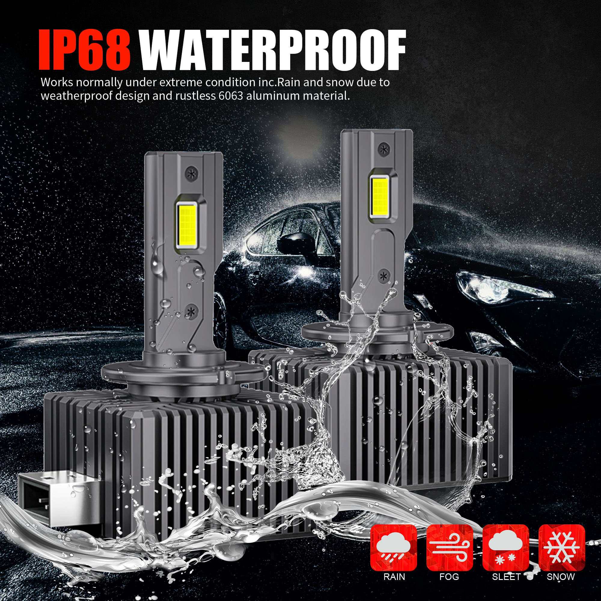 Đèn pha LED 30000LM 35W D1S D3S mới 2PCS, bóng đèn Canbus cho ô tô D2S D2R D4S D4R D5S D8S, 6000K cắ