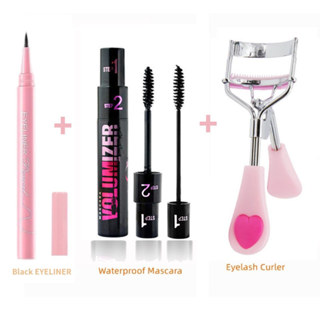 Bộ Mắt Chống Thấm Nước 3 Trong 1 Với Mascara Bút Kẻ Mắt Bút Chì Lông Mày Lâu Dài Bao Gồm Bàn Chải Trang Điểm Mắt Hoàn Hảo Essentials