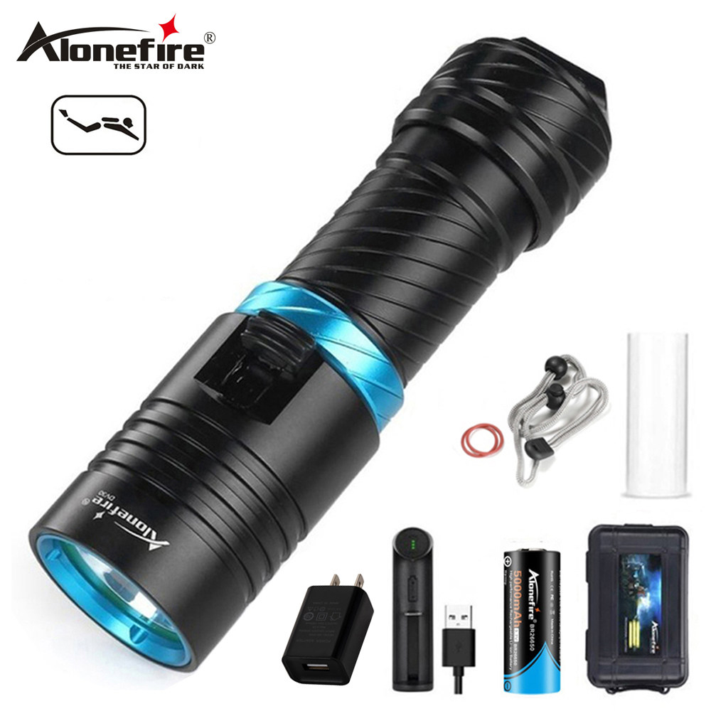 Đèn pin lặn chống nước dưới nước DV30 DV32 3000LM XM-L2 LED, độ sâu 100M, dùng cho lặn biển.