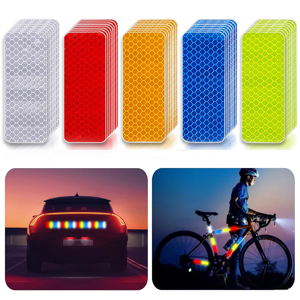 10 Chiếc 3 * 8CM Phản Quang Xe Ô Tô Dải An Toàn Miếng Dán Tự Động Cản Thân Xe Máy Bên Ngoài Phụ Kiện Phản Quang Cảnh Báo Miếng Dán Phản Quang Cho Xe Máy