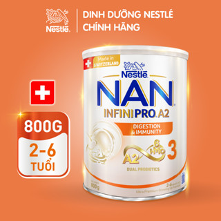 [LÔ MỚI] Sữa bột Nestlé NAN INFINIPRO A2 Bước 3 800g Nhập Khẩu Thụy Sĩ Cho Bé 2 - 6 Tuổi Có Đạm A2, 6HMO & Lợi Khuẩn Kép
