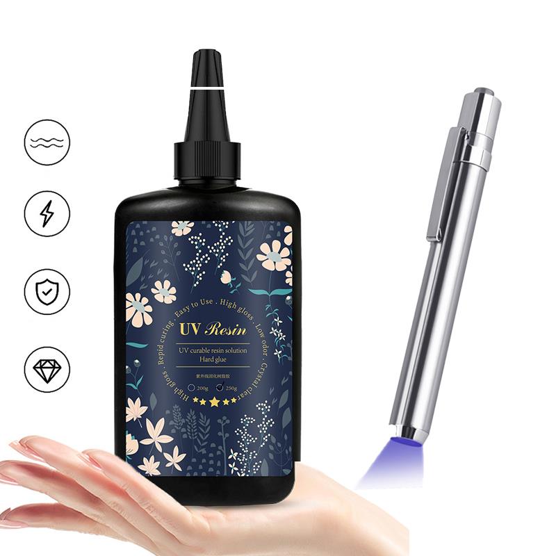 L 100g Keo Cứng UV Không Mùi - Pha Lê Trong Suốt Cho DIY Trang Sức & Sửa Chữa Điện Thoại | Keo thay 