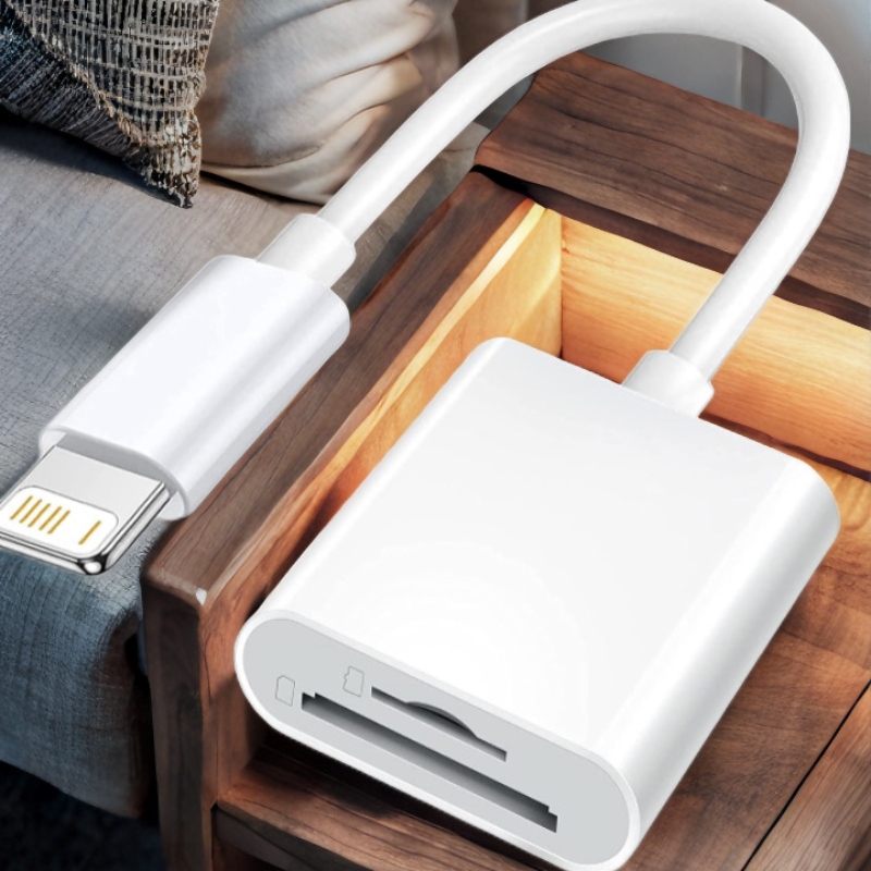 Đầu đọc thẻ SD 2 trong 1 OTG Lightning cho iPhone 14 13 12 Pro iPad