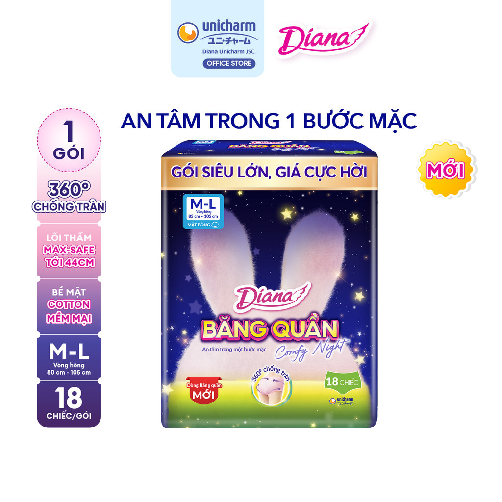 [MỚI RA MẮT] Diana Băng Quần Comfy Night size M-L 18 chiếc/gói