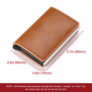 RFID Chặn Chống Trộm ID Thẻ Tín Dụng Ví Nhôm Mỏng Da PU Túi Dompet Lelaki